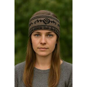 NILS Headband Fair Isle Snowflake Winter Ear Warmer Wool Blend Womens One Size